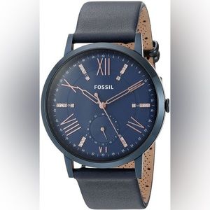 Fossil Womens Gazer Blue Multifunction Watch ES4109 - navy blue, stainless steel